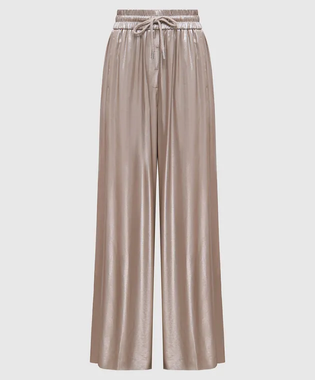 Peserico Beige pants with a shiny texture