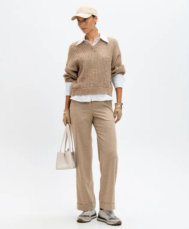 Peserico Beige pants with wool
