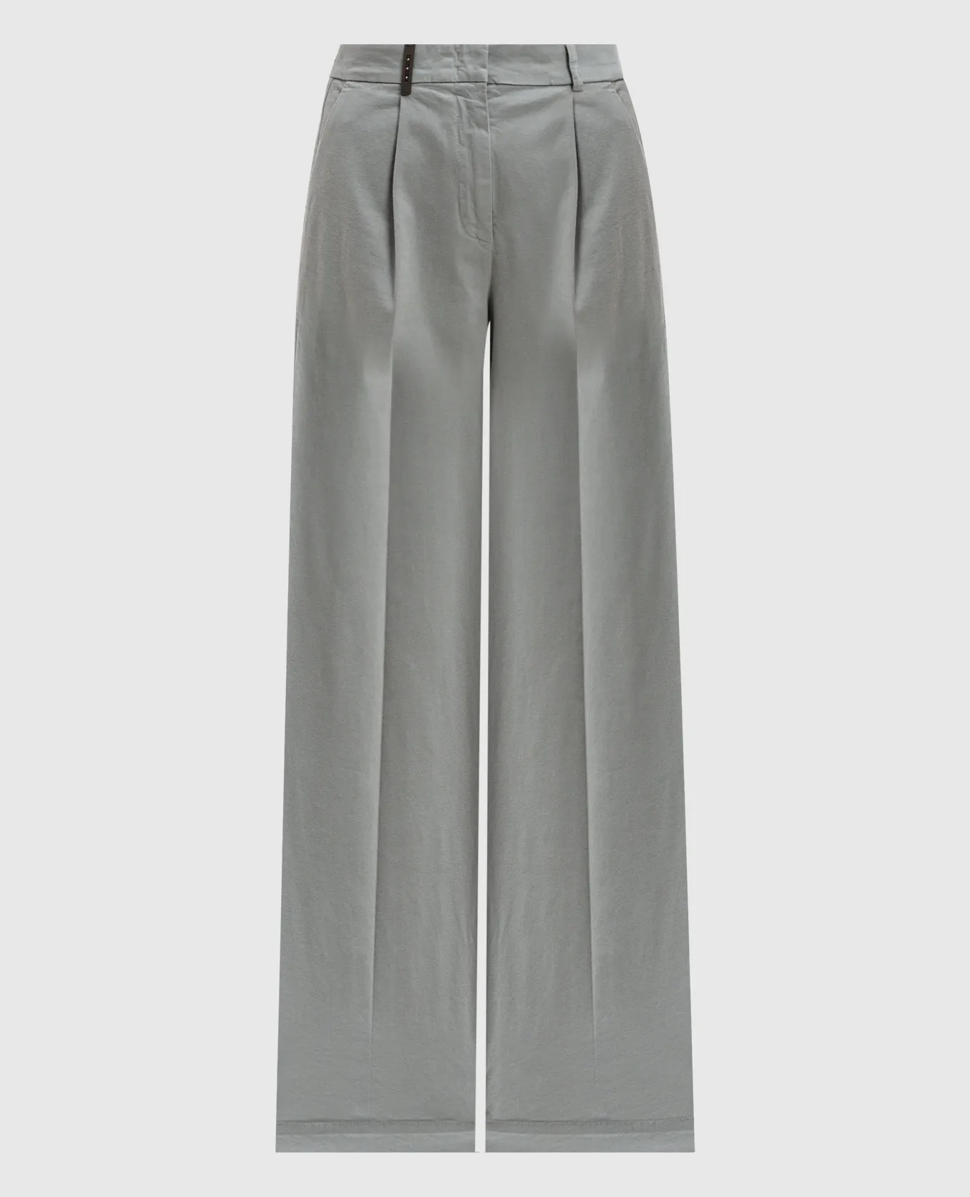 Peserico Gray flared pants with branded patch