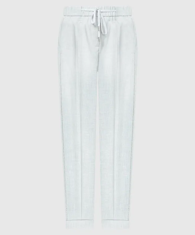 Peserico Gray pants with monil chain