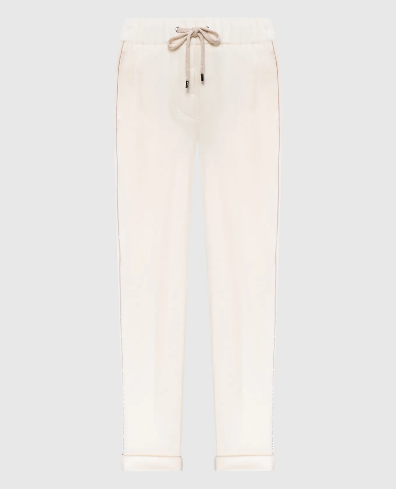 Peserico White pants with monil chain