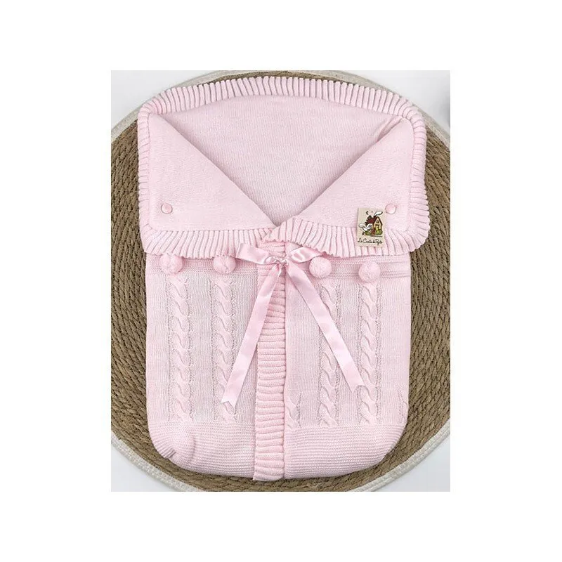 Saco lana coche Pompones