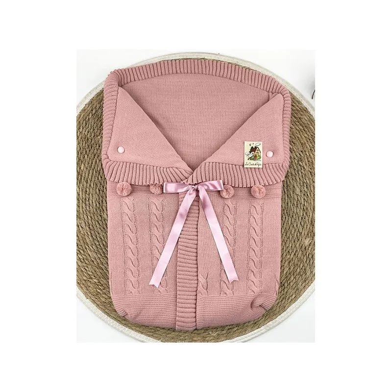 Saco lana coche Pompones