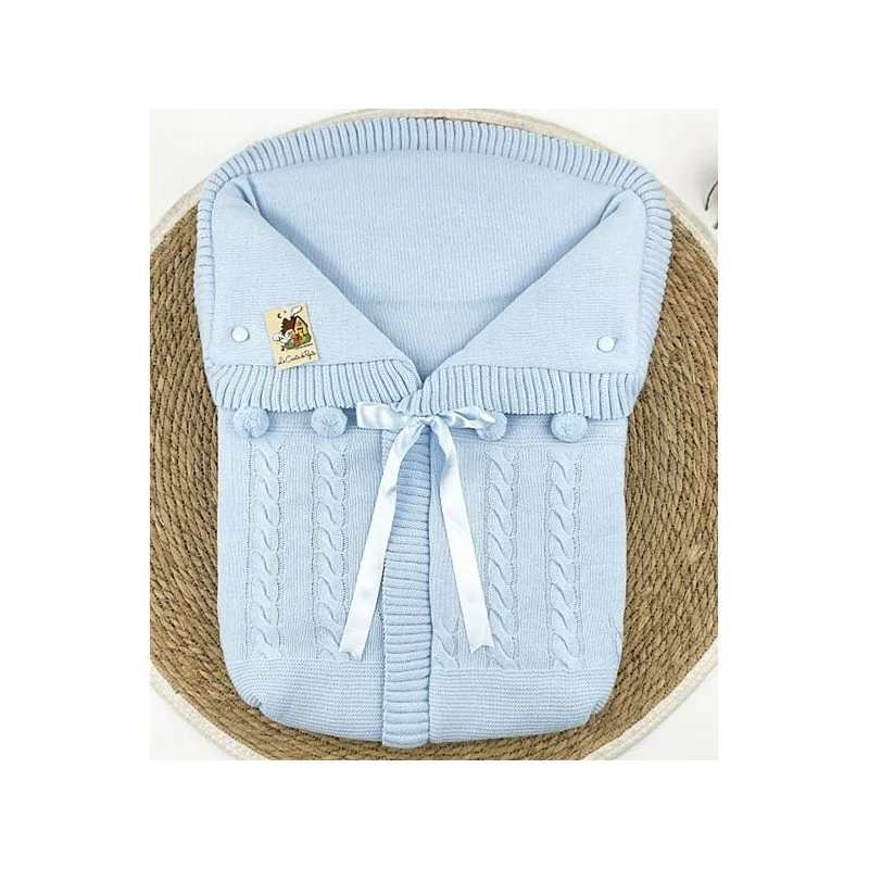 Saco lana coche Pompones