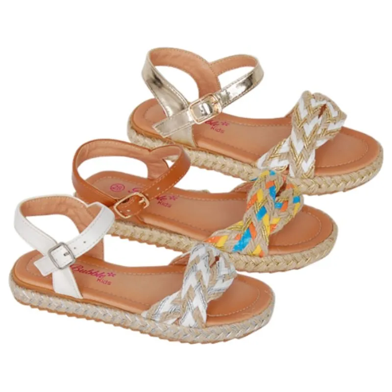 Sandalias niña piso esparto