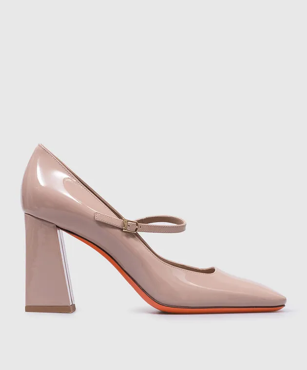 Santoni Beige patent shoes MARTA