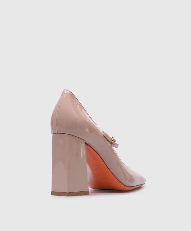 Santoni Beige patent shoes MARTA