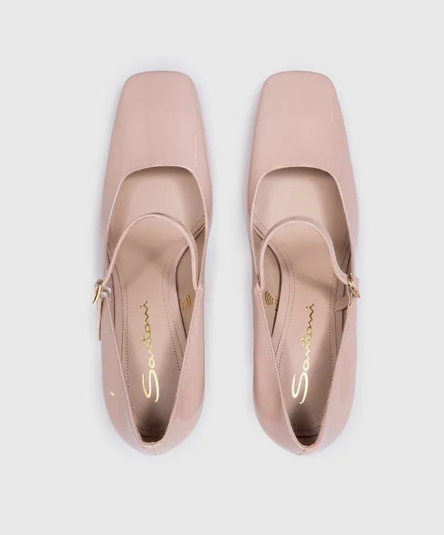 Santoni Beige patent shoes MARTA
