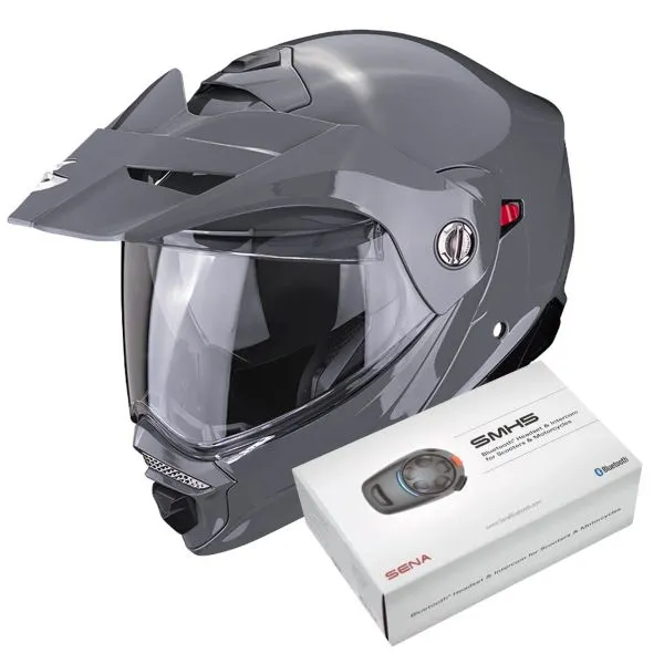 SCORPION ADX2 GREY CEMENT + KIT BLUETOOTH SMH5 