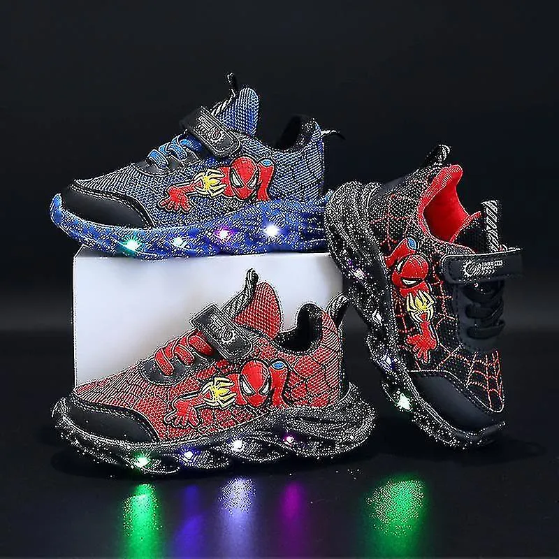 Spiderman Zapatos para niños Zapatillas para niños nuevas con luces Zapatos nuevos para niños