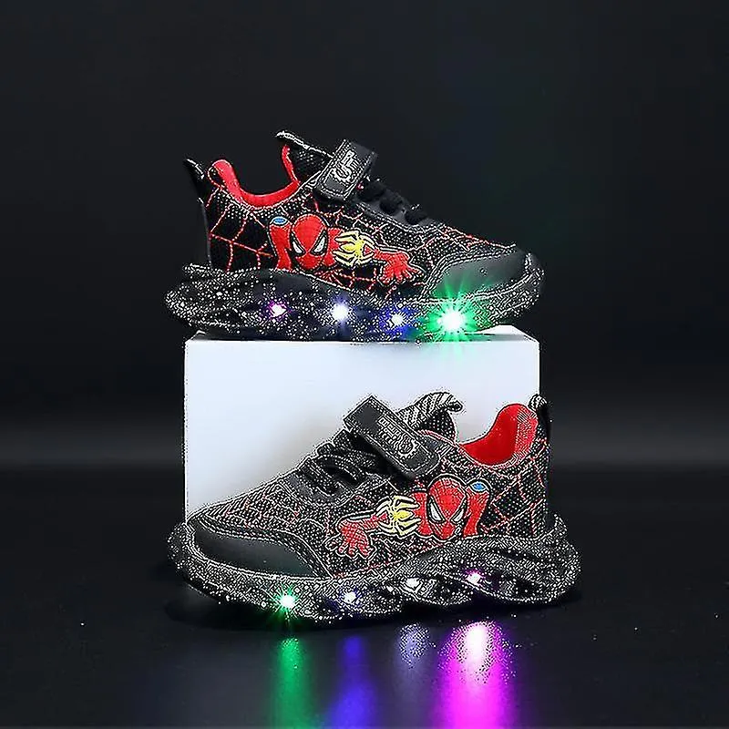 Spiderman Zapatos para niños Zapatillas para niños nuevas con luces Zapatos nuevos para niños
