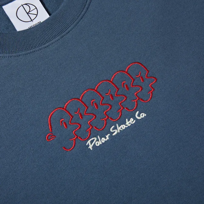 SUDADERA DAVE CREWNECK | FACES  GREY BLUE