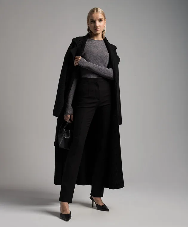 TOTEME BLACK HIGHRISE PANTS WITH SLITS