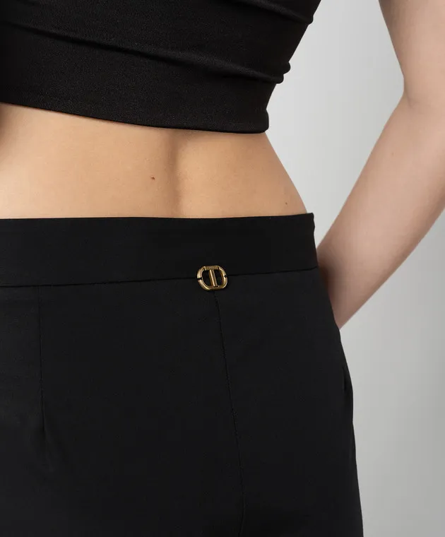Twinset Black pants with metallic logo