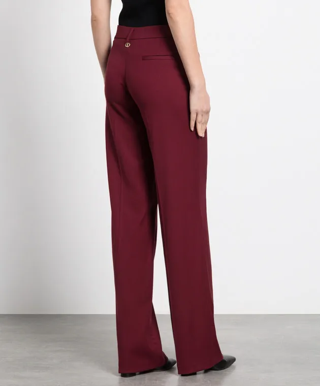 Twinset Burgundy pants with a logo