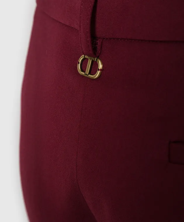 Twinset Burgundy pants with a logo