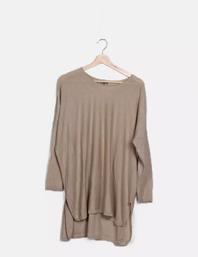Uterqüe Suéter tricot beige fluido