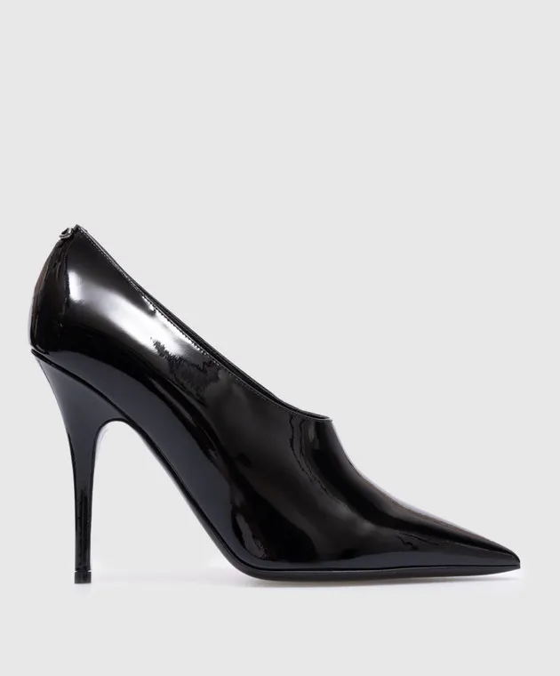 Valentino Black patent leather shoes with VLogo Signature logo