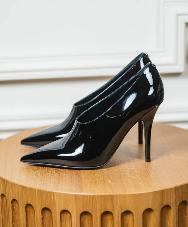 Valentino Black patent leather shoes with VLogo Signature logo