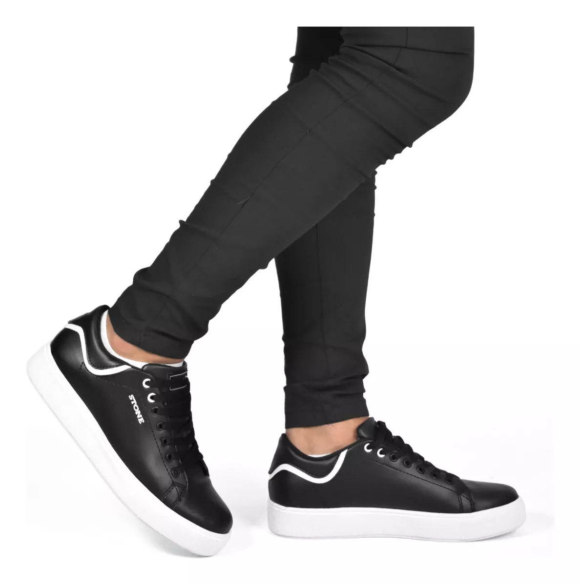 Zapatila Urbana Hombre Plataforma Comoda Ecocuero Stone 8152