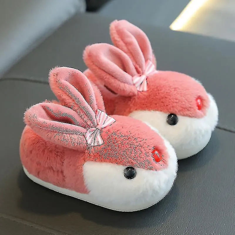 Zapatillas de conejito para niños Zapatillas de peluche de invierno Sandalias cálidas antideslizantes para niños