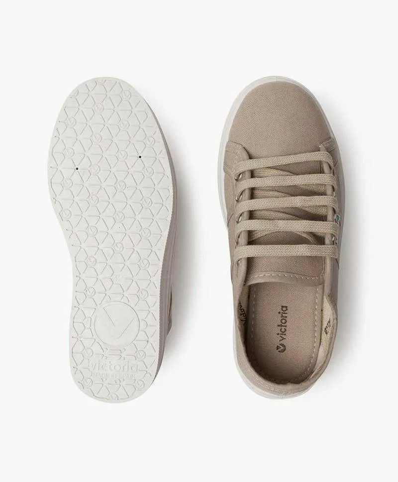 Zapatillas VICTORIA Plataforma Lona Beige Niña