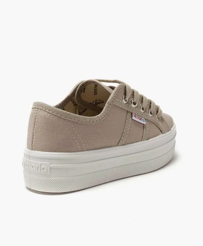 Zapatillas VICTORIA Plataforma Lona Beige Niña