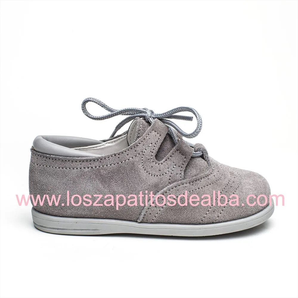 Zapatos Inglesitos Gris Serraje Modelo Bruno